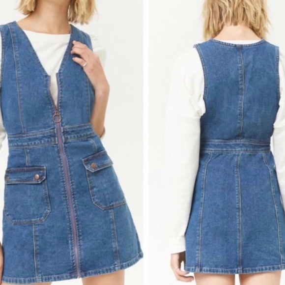 Forever 21 Dresses & Skirts - Forever 21 Denim Zip Mini Dress Large